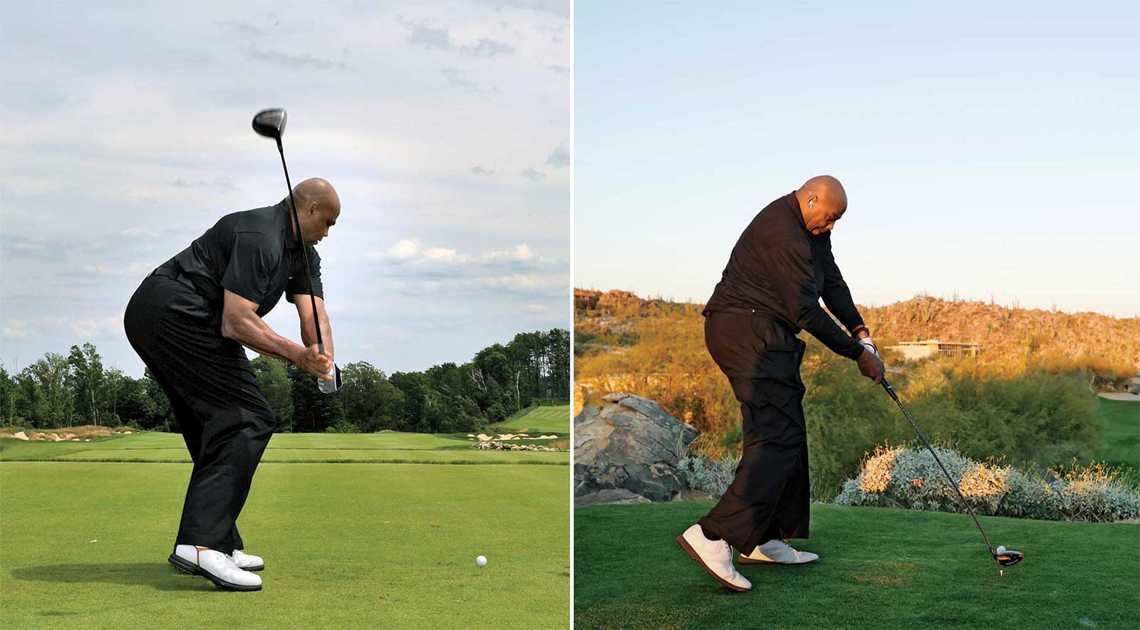 Charles Barkley working on his golf swing