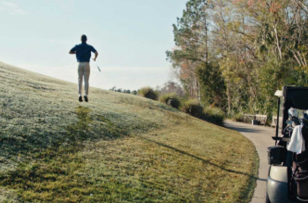 golfer jumping